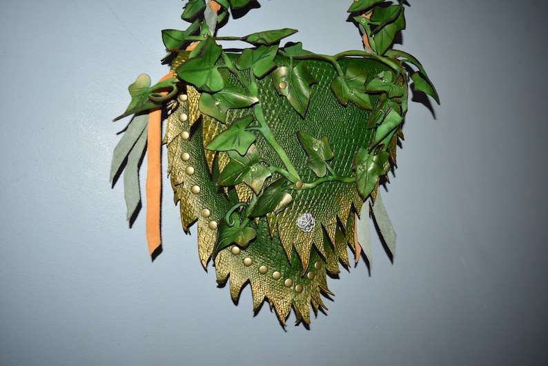 Poison ivy leather purse - ivy costume - green purse - custom order Green/gold