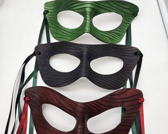 Wood grain tree look, Leather mask for unisex