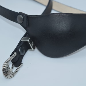 Ergonomic Leather eye patch with adjustable buckle for unisex - will work for permanent use not touching the eye
