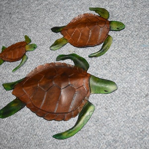 Leather Sea turtle wall hanging image 2