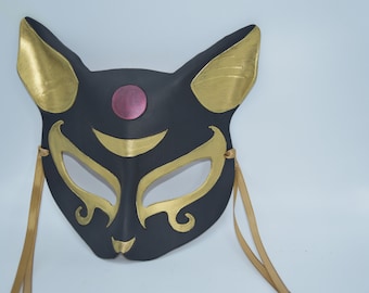 Bast leather mask - cat mask for women or unisex - custom order for one like it