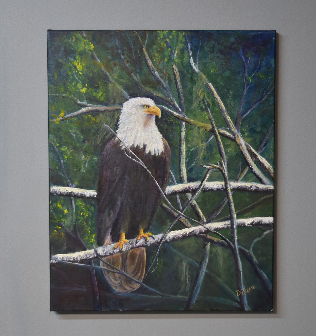 Bald Eagle Oil Painting - Original Wildlife Art (16x20) - Etsy