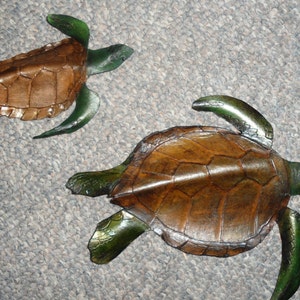 Leather Sea turtle wall hanging image 6