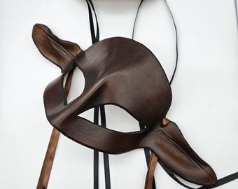 Doe or deer leather mask for unisex - available now