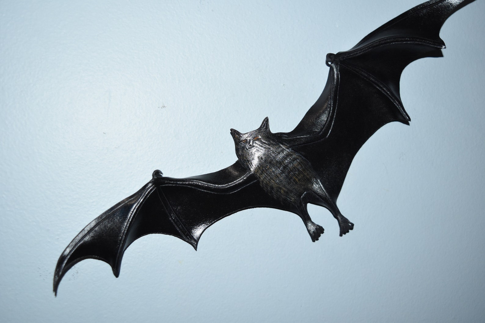 Leather Bat Wall Hanging Front View 15 Inches Wingspan Etsy