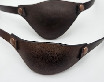 Dark brown Handmade leather eyepatch for men or women