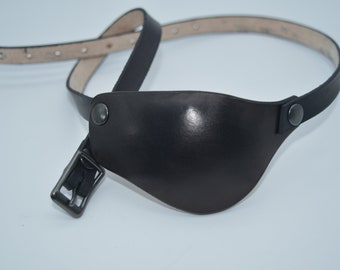 Ergonomic Leather eye patch with adjustable buckle - will work for permanent use not touching the eye- new style and colour options.