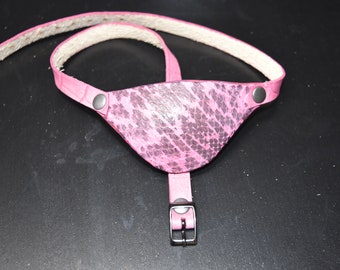 Pink/grey dragon Leather eye patch with adjustable buckle - will work for permanent use not touching the eye - on sale for last ones