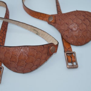 Tan colour Leather eye patch with adjustable buckle for unisex - will work for permanent use not touching the eye
