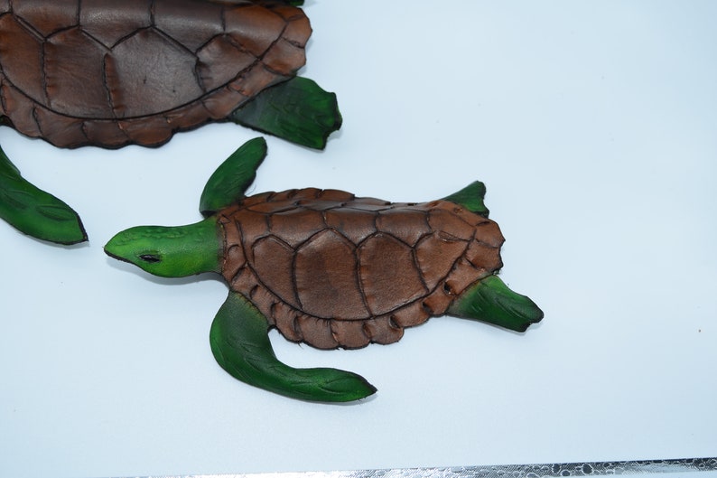 Leather Sea turtle wall hanging image 7