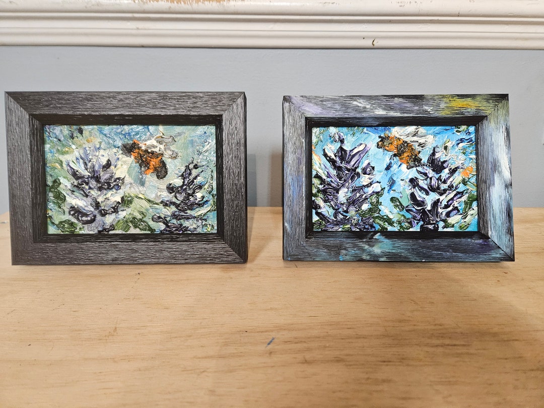 Abstract Bee on Flower Painting. Original Oil Paintings. Thick Paint - Etsy