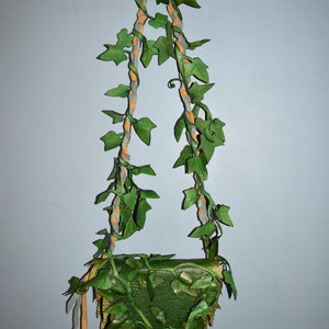 Poison ivy leather purse - ivy costume - green purse - custom order image 3