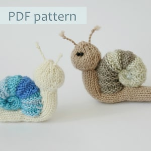 Snail toy knitting pattern, knitted snail PDF pattern, instant download