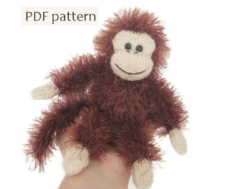 Cuddly monkey knitting pattern / hand knit toy pattern / amigurumi monkey pdf / knitted toy pattern