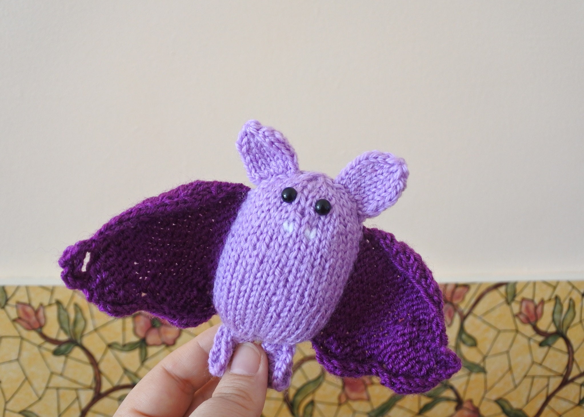 Knit stuffed animal bat tiny plush animal bat plush crochet Etsy