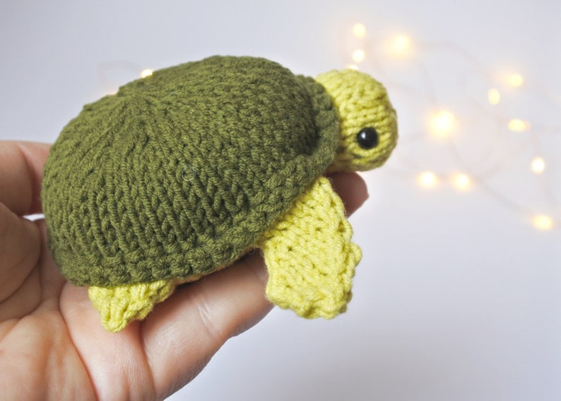 Mini turtle, stuffed animal, tiny plush sea turtle, sea creatures mini amigurumi, pocket toy, crochet turtle, green turtle knit turtle image 7