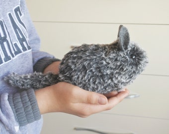 Custom stuffed animal chinchilla plush / unique gift idea / cute plush toy / pet keepsake / grey animal chinchilla