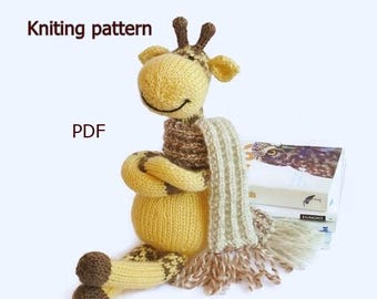 George the Giraffe Knitting Pattern – Toy with Cozy Scarf  (PDF, English)