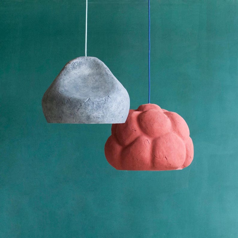 Paper mache pendant light Sensi