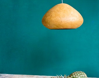 Lampe minimaliste pour îlot de cuisine, plafonnier industriel, éclairage de salle à manger en papier mâché - Morphe I Siena -