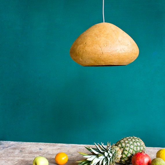 Minimalist Lamp for Kitchen Island, Industrial Ceiling Light Fixture, Dining Room Lighting from Paper Mache - Morphe I Siena -