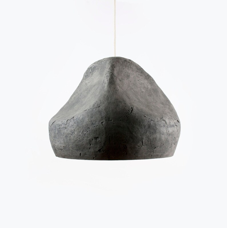 Paper Mache grey Light Sculpture Sensi for the dining room