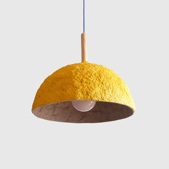 Scandinavian Modern Lamp From Paper Mache Geometric - Etsy