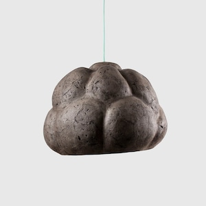 Statement lampshade Sensi I Black Umber, Paper mache organic lighting