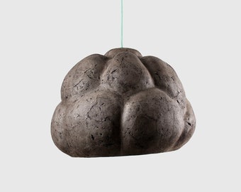 Sculptural Lamp made from Paper Pulp - Sensi I Black Umber