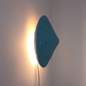 Rustic Sconce Lamp made from Paper Mache in blue colour