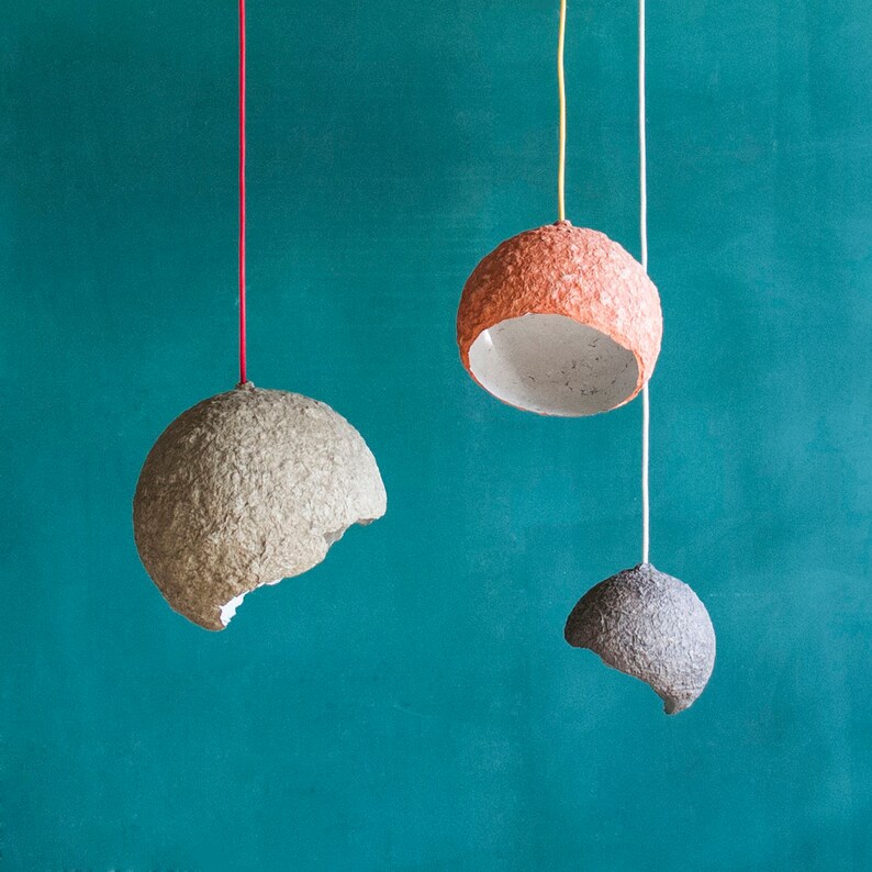 3 Small Nursery Night Lights from Paper Mache