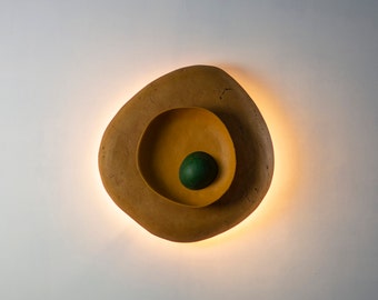 Wall Sconce Organic Lamp from Paper Mache - Italian Siena