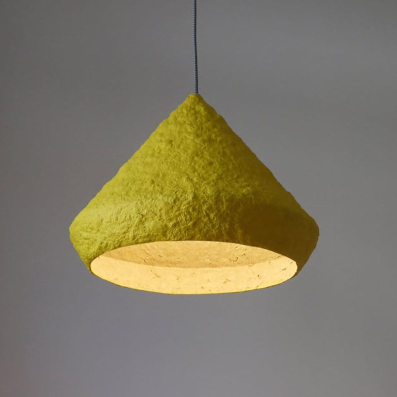 Industrial yellow Lighting for Kitchen Island made with paper