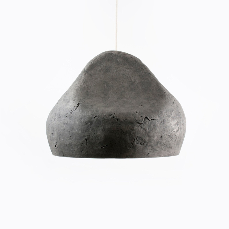 Paper Mache grey Light Sculpture Sensi for the dining room