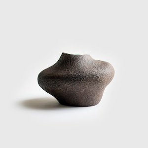 Vaso per erba di pampa secca, vaso rustico in cartapesta in terra d'ombra nera
