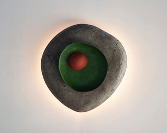 Organic Wall Lamp from Paper Mache - Dark Grey