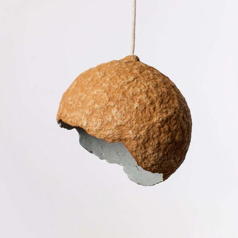 Small  brown Nursery Night Light from Paper Mache