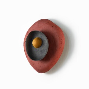 Plug in Wall Sconce Lamp from Paper Mache in red colour