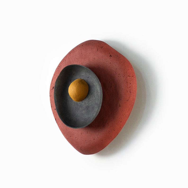Plug in Wall Sconce Lamp from Paper Mache in red colour