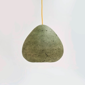 Modern green hanging Light made of paper mache
