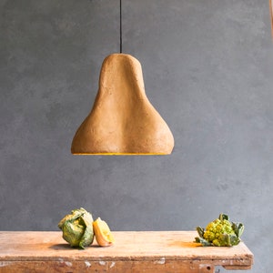 Paralume Sensi III, lampada da soffitto in cartapesta, scultura luminosa artistica