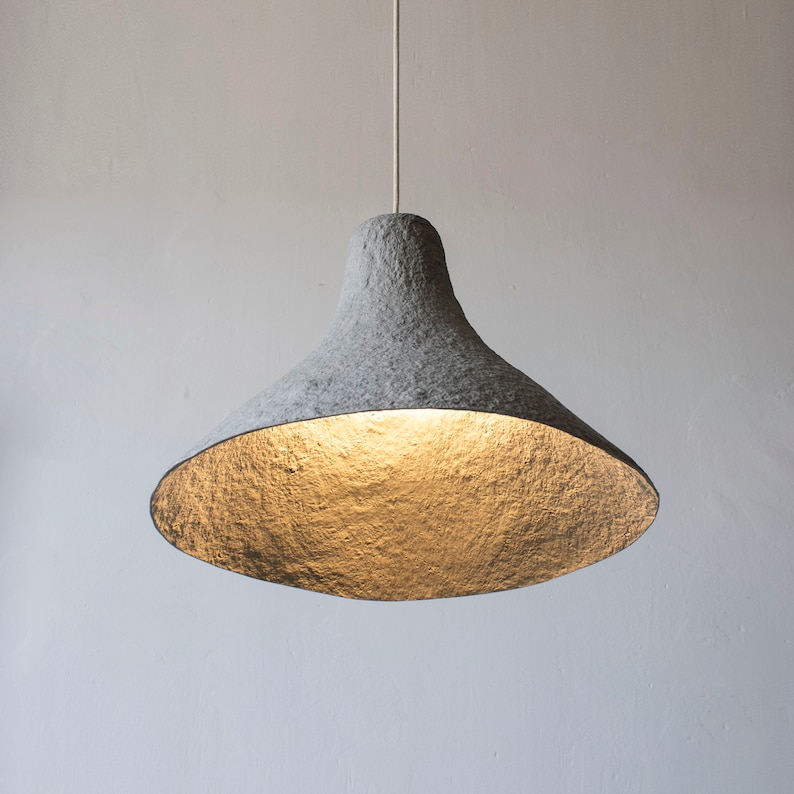 Rustic Pendant Light rumcajs made from paper mache