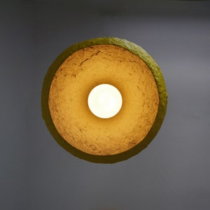 Industrial yellow Lighting for Kitchen Island made with paper