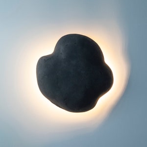 black Wall Lamp for Bedroom made of papier mache