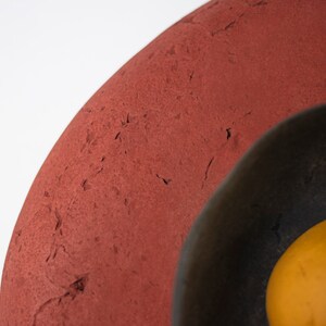 detail of Plug in Wall Sconce Lamp from Paper Mache in red colour