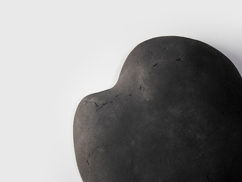 detail of black Wall Lamp for Bedroom made of papier mache