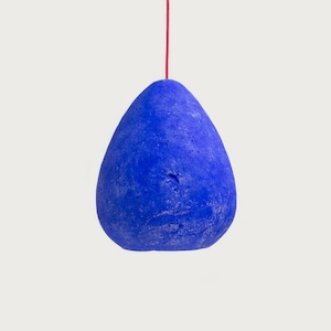 Modern Ceiling Light Made from Paper Mache in ultramarine blue colour