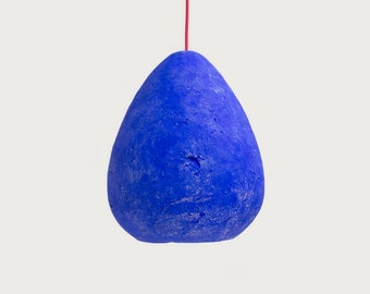 Moderne Deckenlampe aus Pappmache, Esstisch Beleuchtung - Morphe III Ultramarine Dunkel
