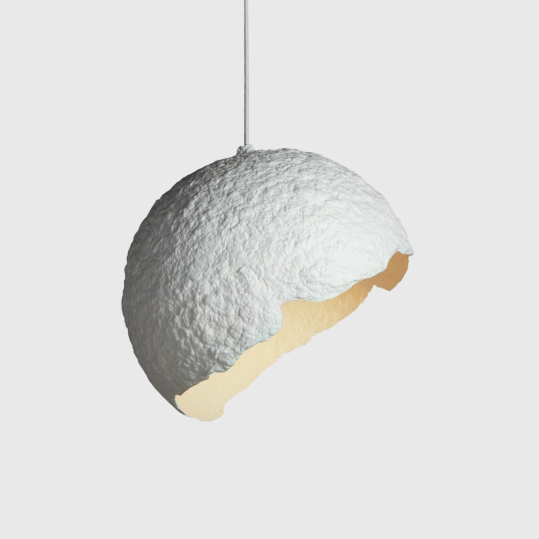 Modern Chandelier From Paper Mache Ceiling Light for Kitchen Etsy