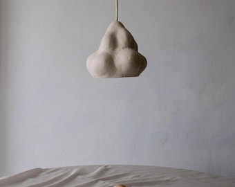Lámpara colgante de papel maché, lámpara de mesita de noche Sensi I Blanco